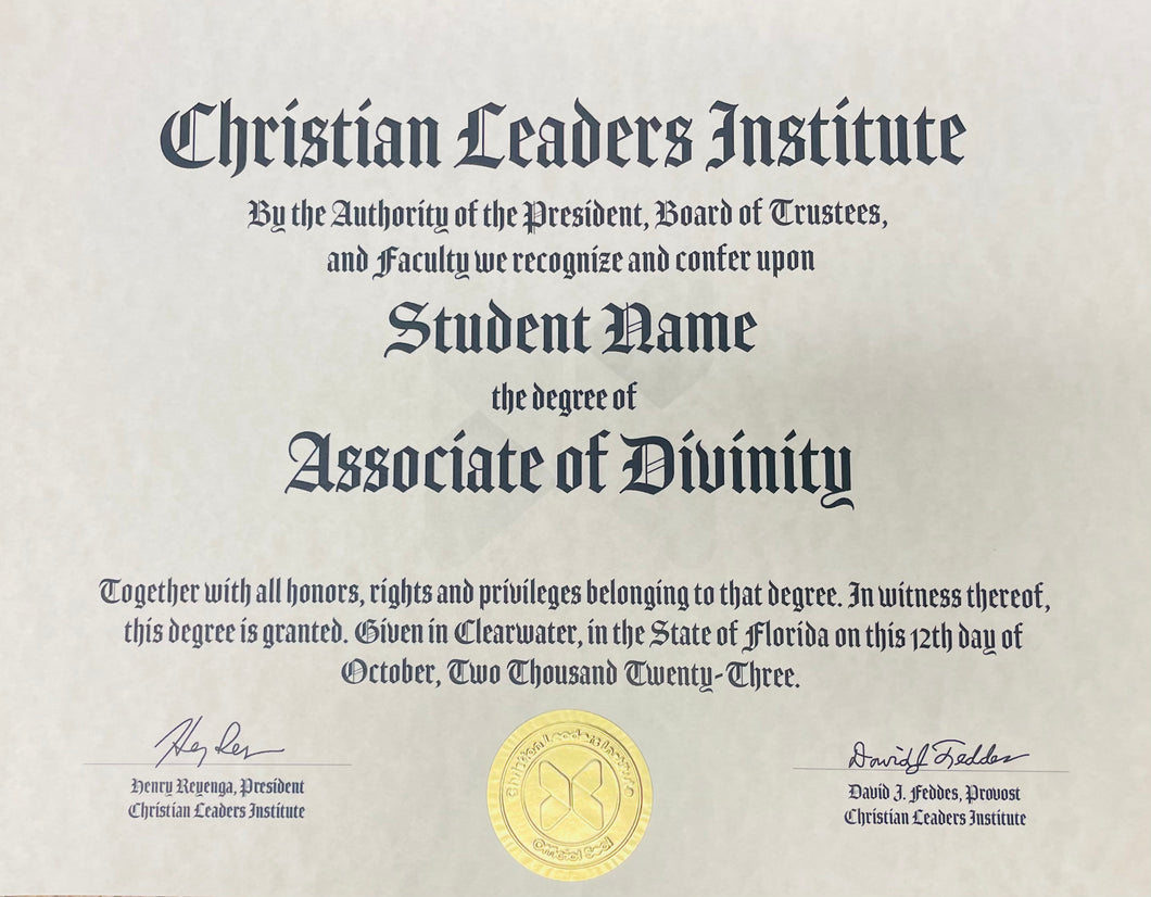 Associate of Divinity Degree