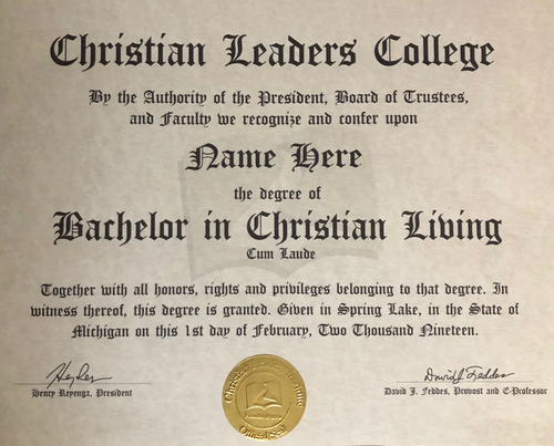 Bachelor in Christian Living Degree