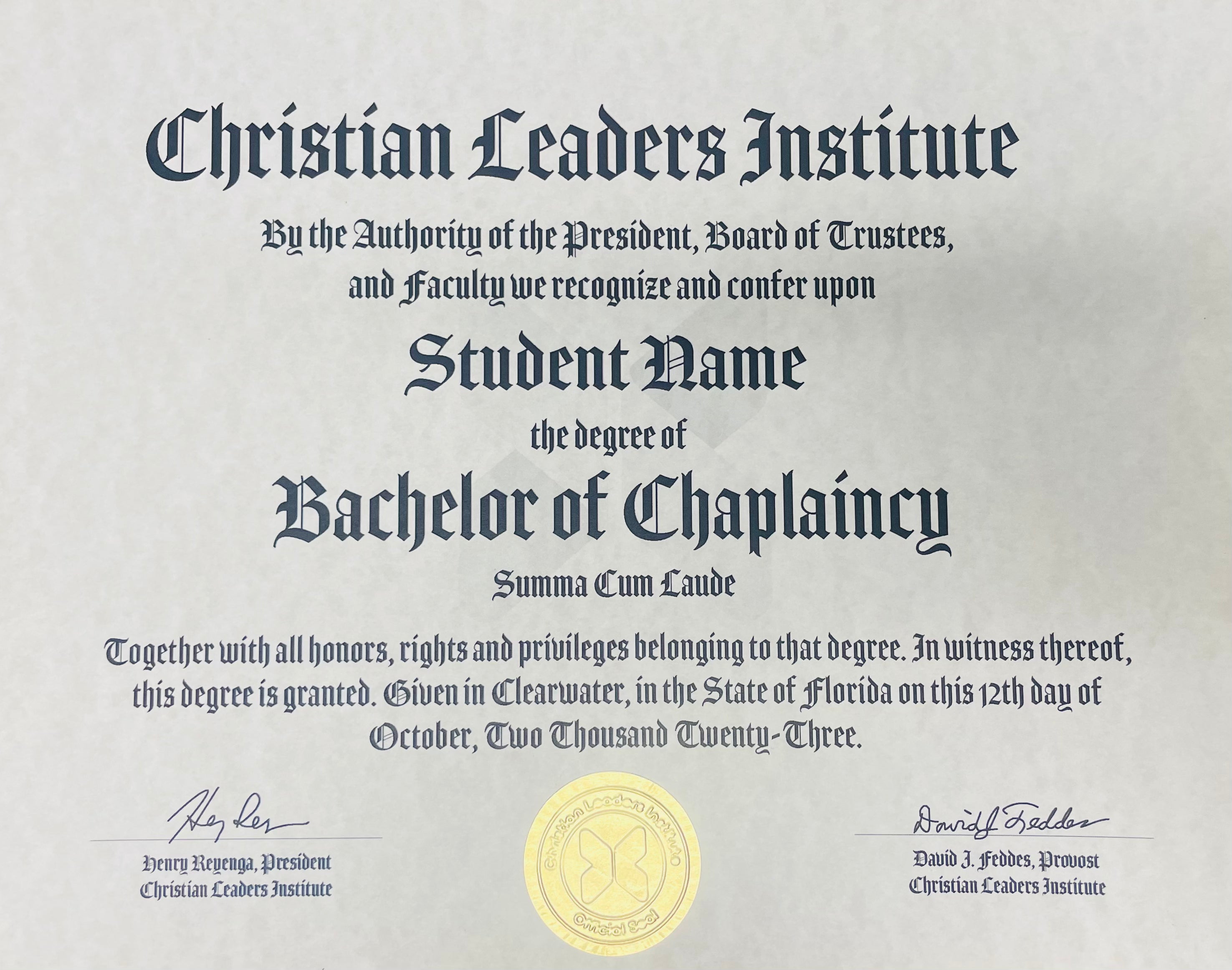 Bachelor of Chaplaincy Degree $30.00 – Christian Leaders Ministries, image size:2951x2325
