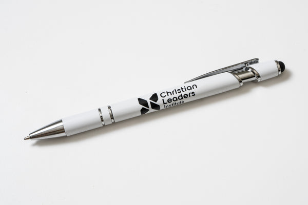 CLI branded pen with Christian Leaders Institute logo