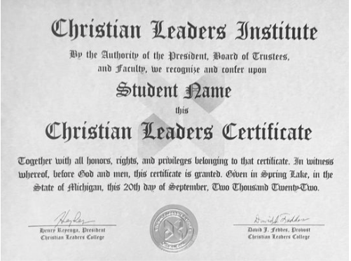 Continuing Ministry Certificate plaque