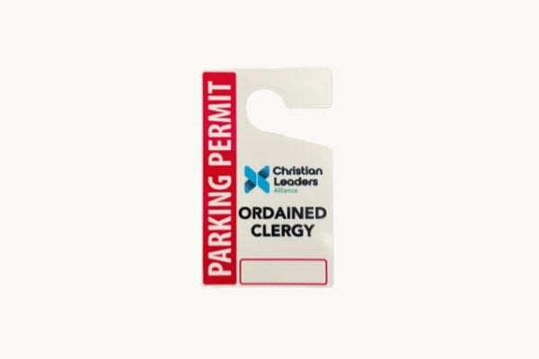 Clergy Parking Pass with Christian Leaders branding