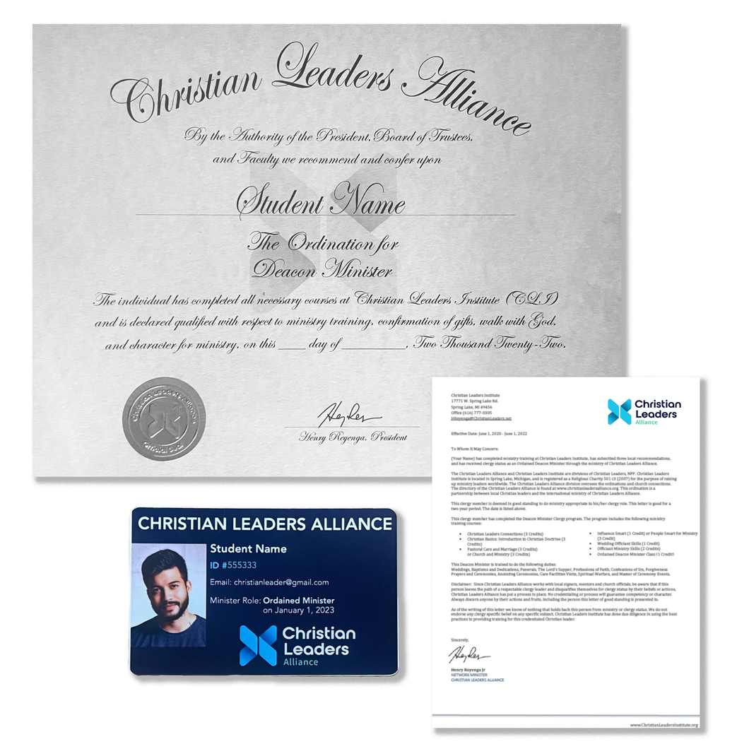 Licensed Christian Wedding Officiant Clergy Kit (Tier 2)