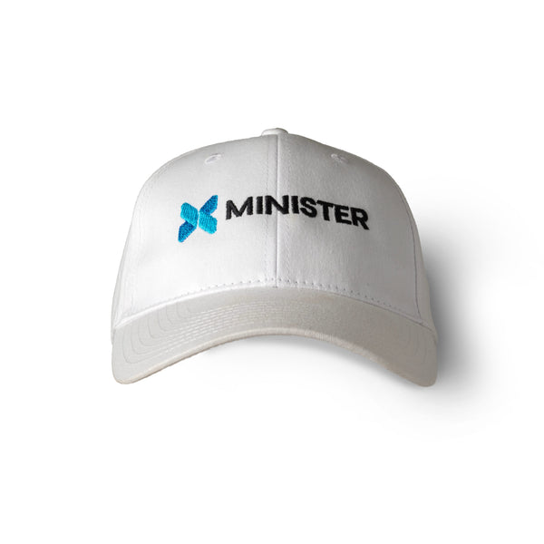 Minister hat with bold MINISTER text