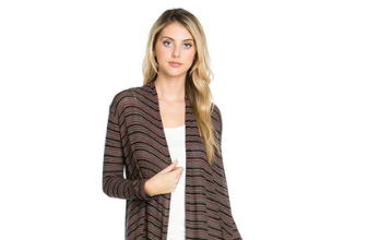 Stripe long sleeve sheer cardigan lightweight women’s layering piece