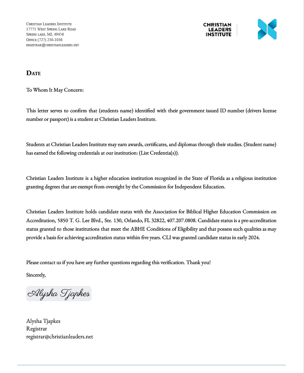 Tier 1 Nations Verification Letter