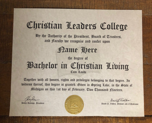 Bachelor in Christian Living Degree