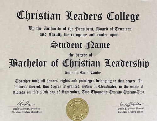 Bachelor of Christian Living $30.00