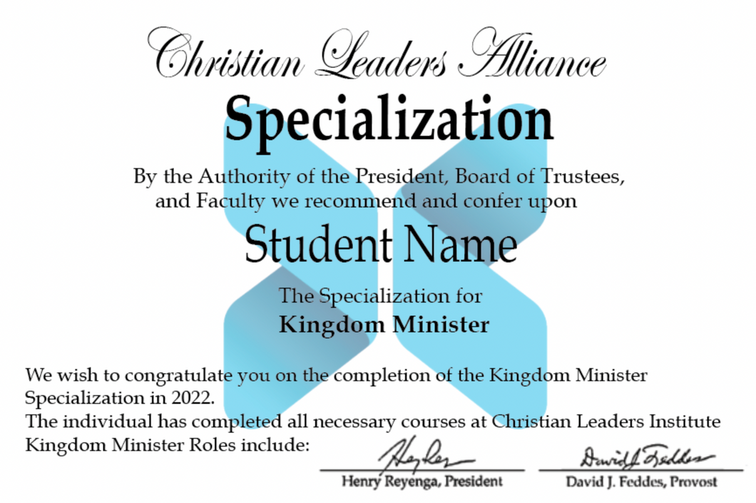 Ordained Associate Minister Specialization