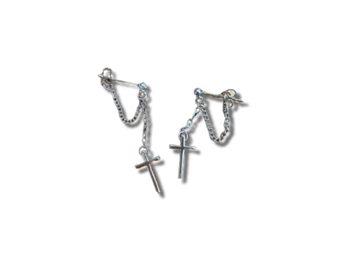 Sterling Silver Cross Earrings